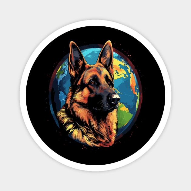 German Shepherd Earth Day Magnet by JH Mart